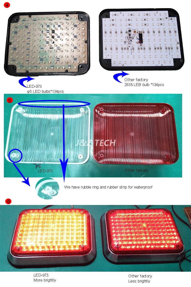 Luz de perímetro de ambulancia LED de advertencia estroboscópica de marca lateral